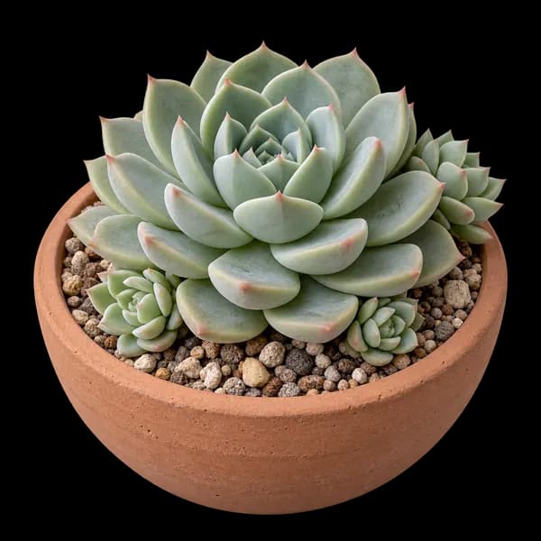 Rosetta di Echeveria elegans in un vaso